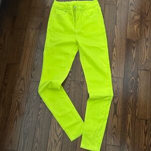 SHEIN Neon Yellow Skinny Jeans